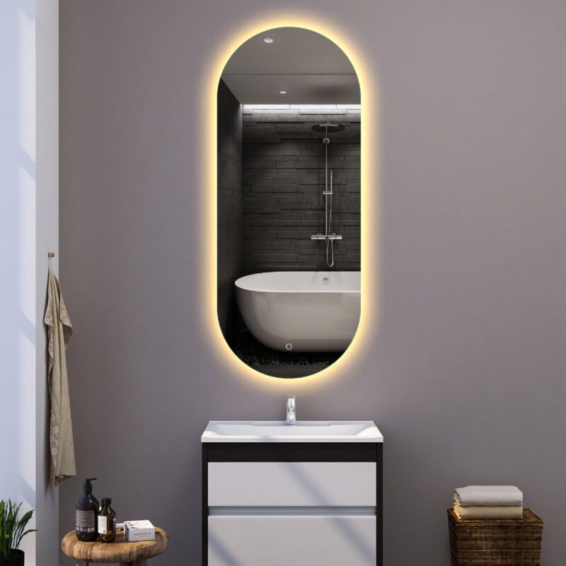 LIO 400×1100 mm ovalus LED veidrodis su foniniu apšvietimu