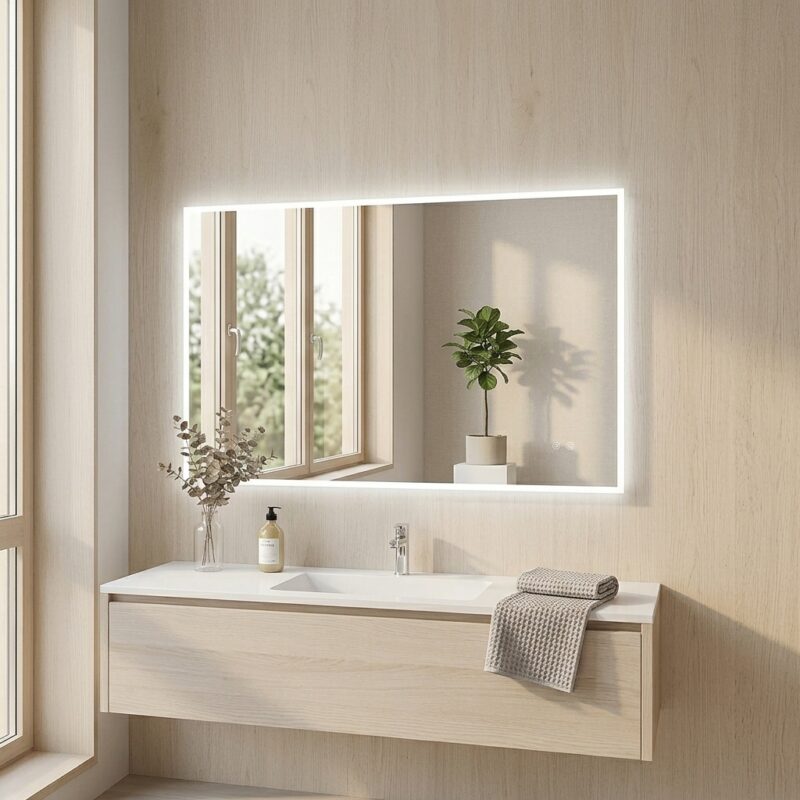 JUDI2 1600×800 mm rectangular LED mirror with front light