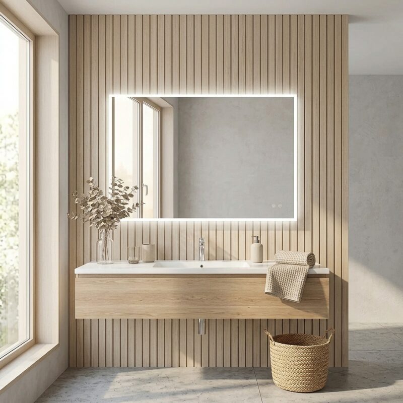 JUDI2 1200×800 mm rectangular LED mirror with front light