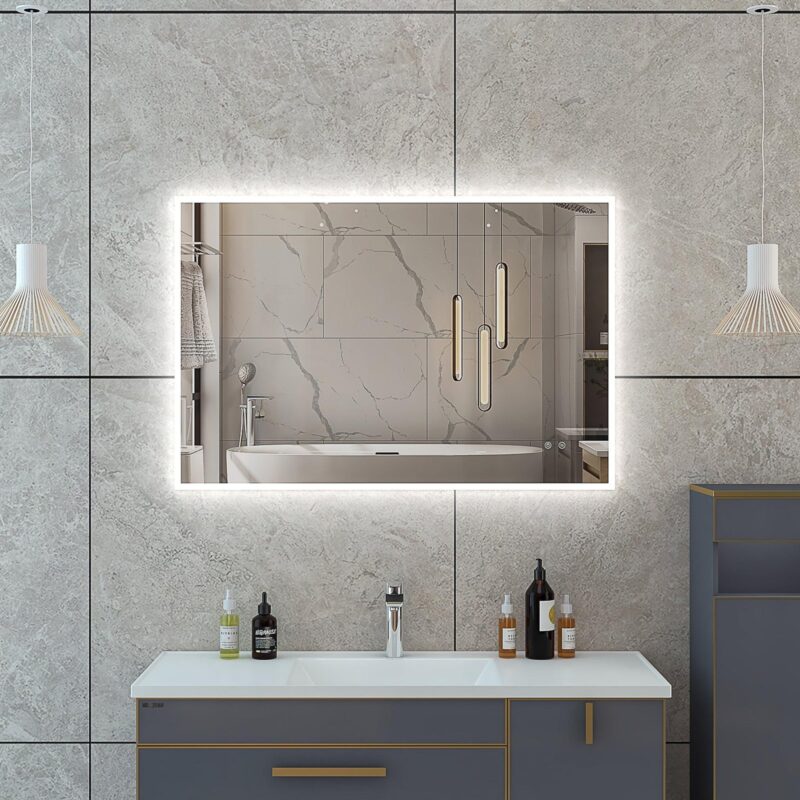 JUDI2 600×800 mm rectangular LED mirror with front light