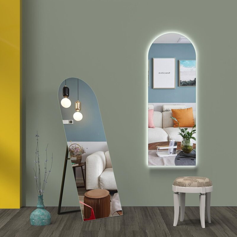 MIA 595×1645 mm viso ūgio arkos formos LED veidrodis su foniniu apšvietimu