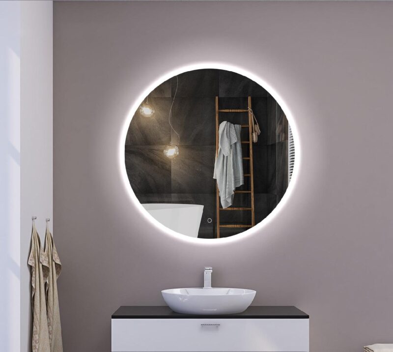 RENE 600 mm apvalus LED veidrodis su priekiniu apšvietimu