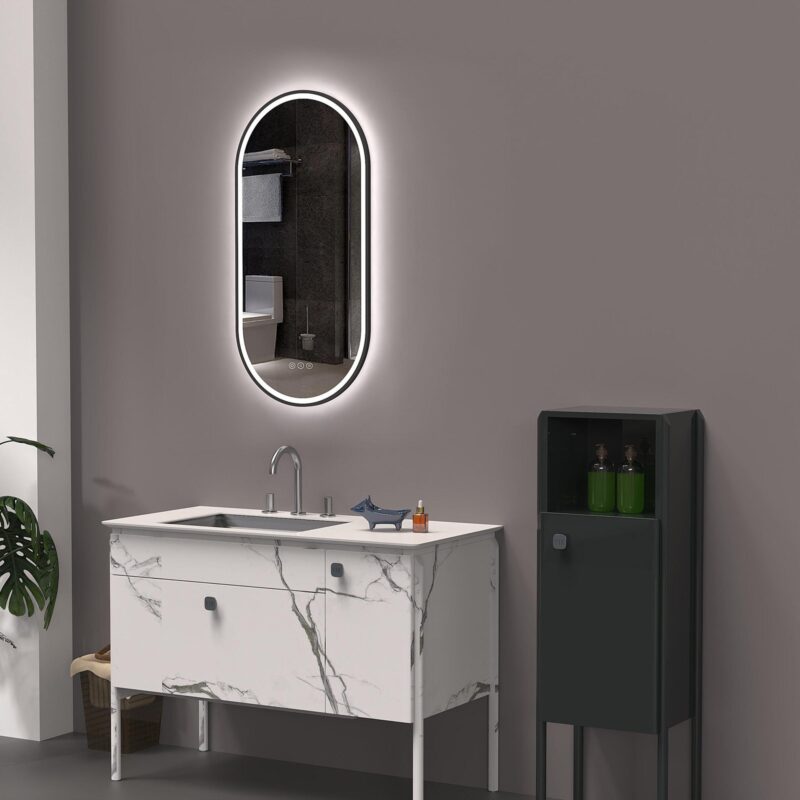 SOFI 500×1000 mm ovalus LED veidrodis su priekiniu ir galiniu apšvietimu (2 LED juostos)