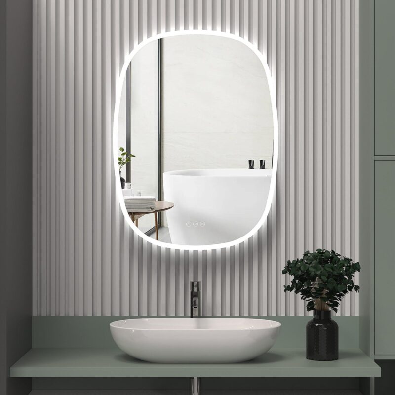 KARL 600x800 mm ovalus LED veidrodis su priekiniu apšvietimu