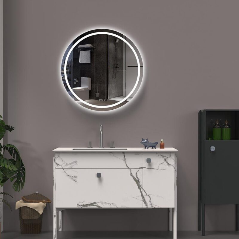 SARA 700 mm apvalus LED veidrodis su priekiniu ir galiniu apšvietimu (2 LED juostos)